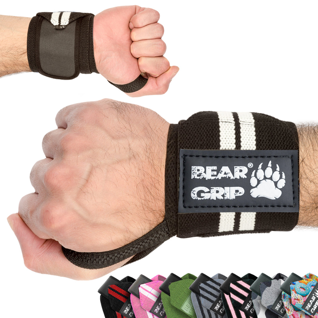 BEAR GRIP® Premium Weight Lifting Wrist Support Wraps (Sold in Pairs)