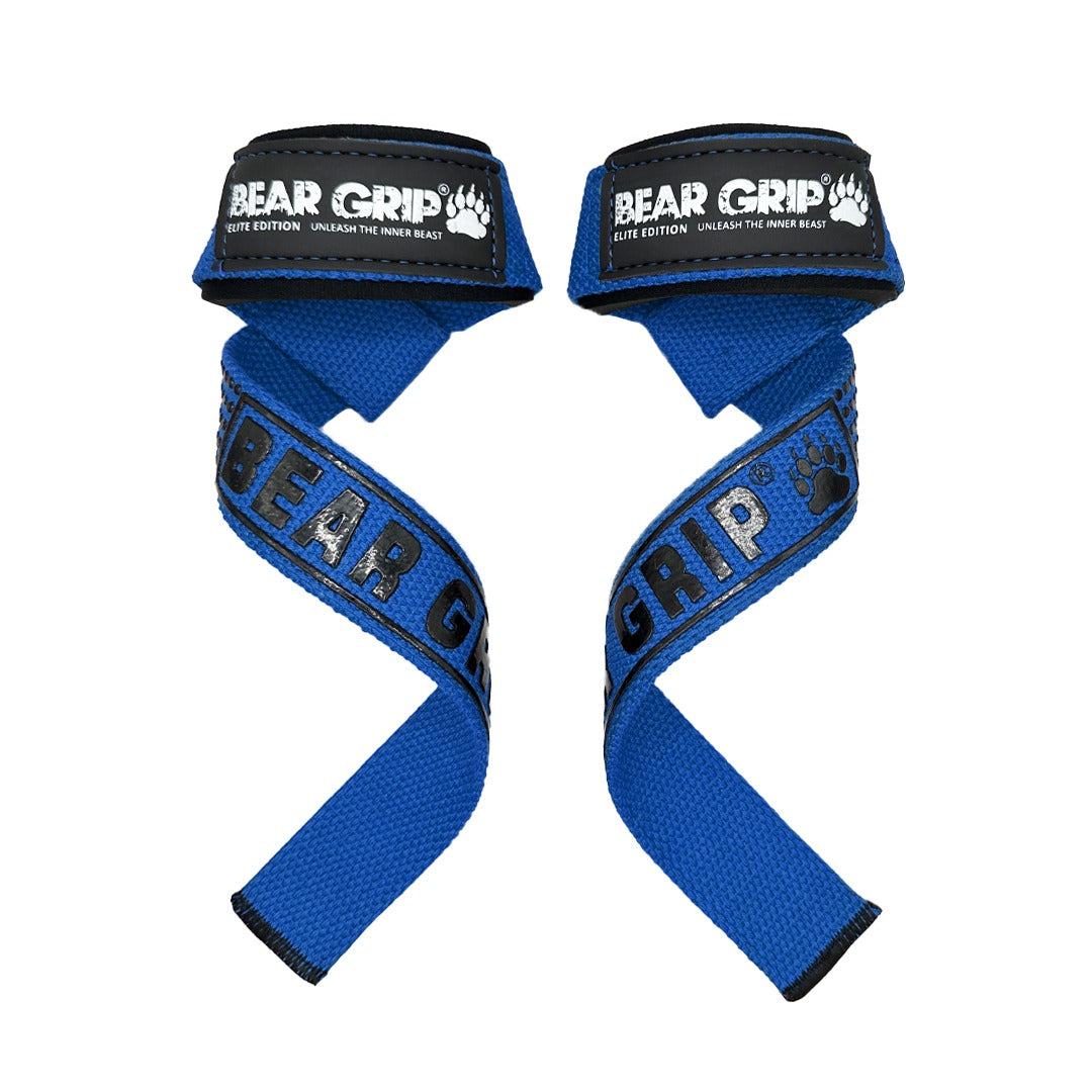 BEAR GRIP Straps - Premium Neoprene padded Heavy Duty double stitched weight lifting gym straps, Gel grip, 100% cotton, Extra long length