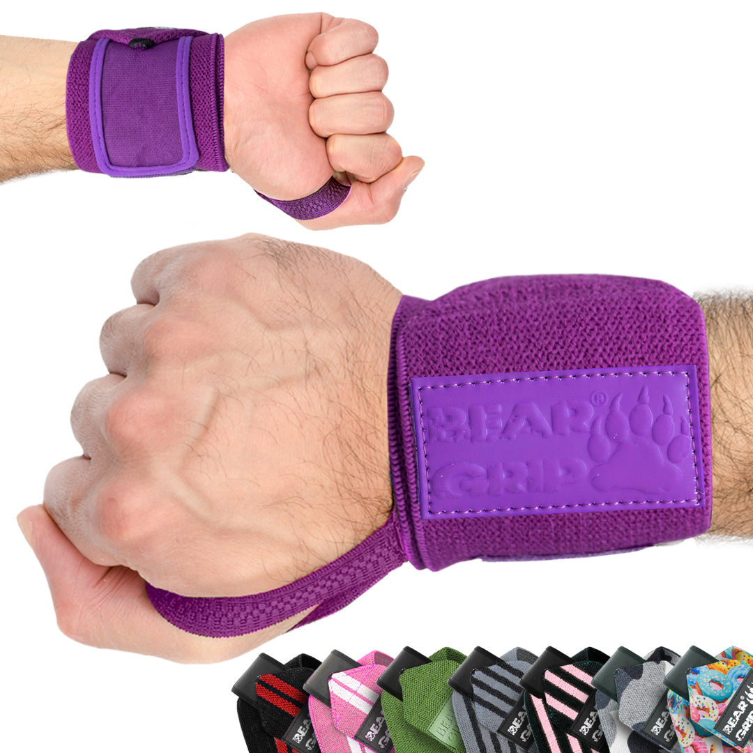 BEAR GRIP - Premium weight lifting wrist support wraps, (Sold in pairs)