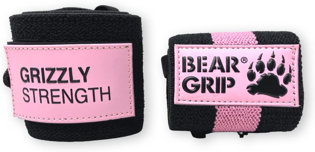 BEAR GRIP - Premium Heavy Duty 24" Weight Lifting Wrist Wraps, Bodybuilding, Crossfit, Powerlifting, StrongMan
