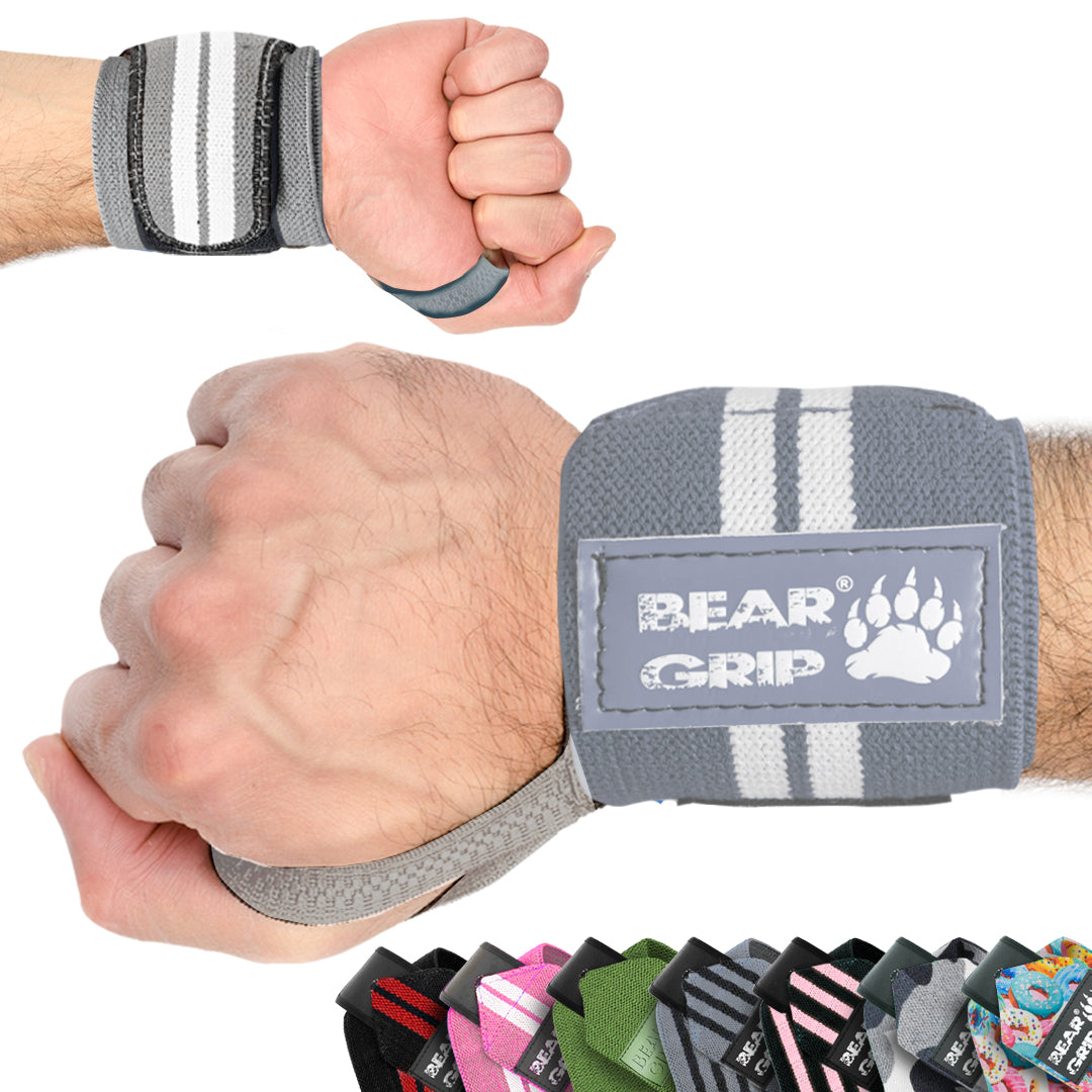 BEAR GRIP® Premium Weight Lifting Wrist Support Wraps (Sold in Pairs)