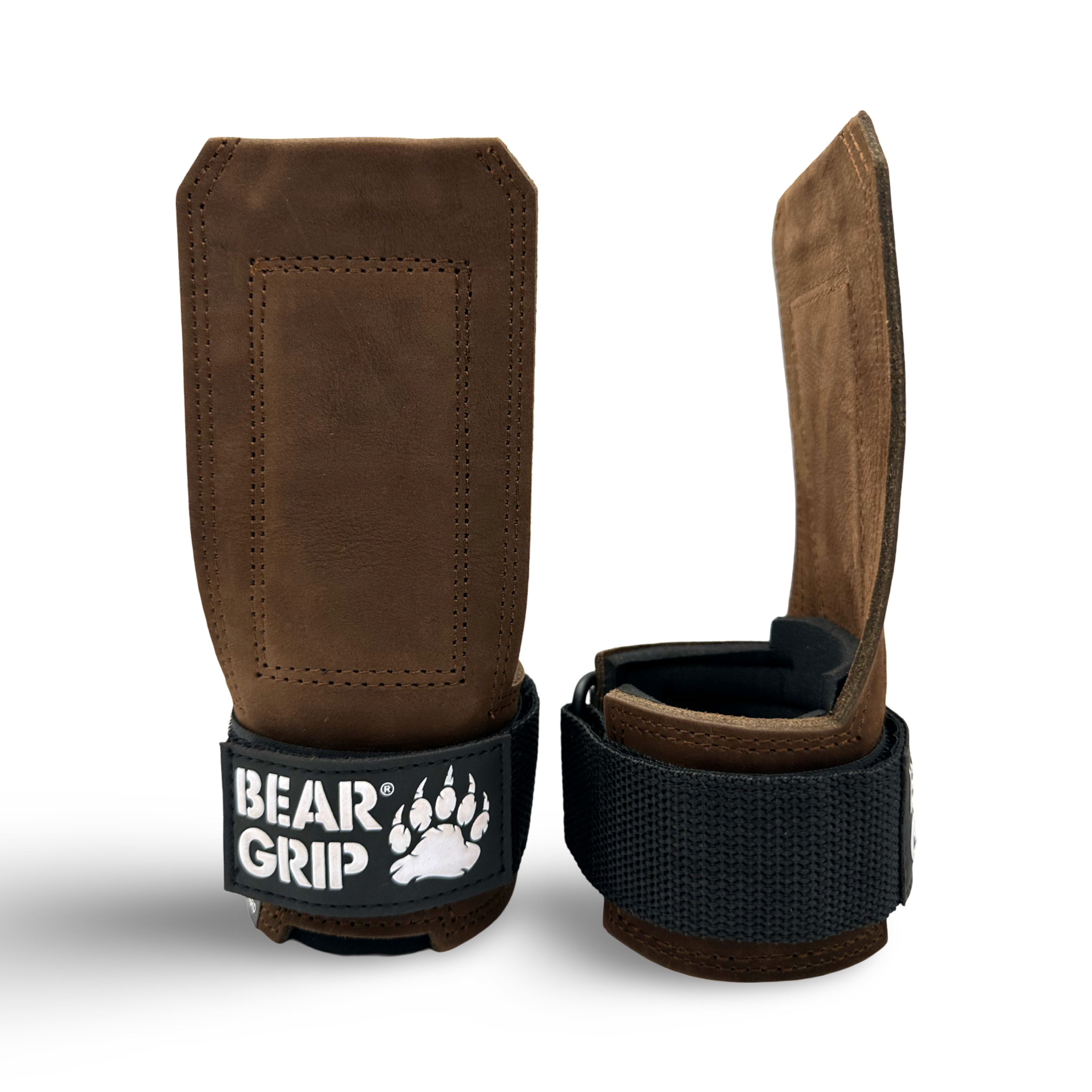 BEAR GRIP® Multi Grip Straps - Heavy Duty Weight Lifting Straps in Black Leather