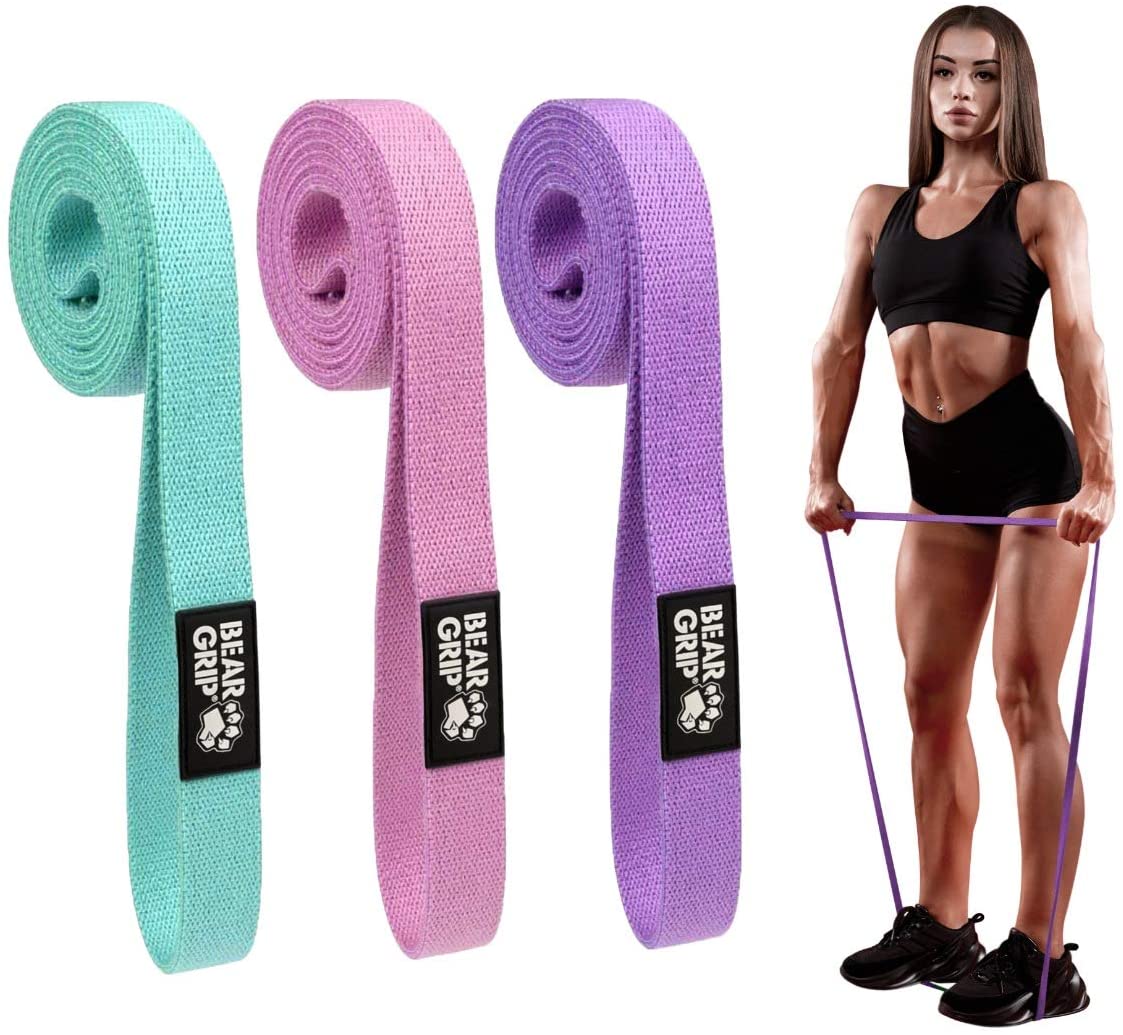 Fabric Long Resistance Bands Set - Full Body Workout Bands