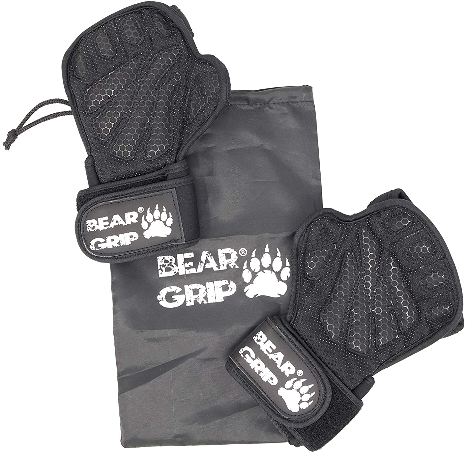BEAR GRIP - Open Workout Gloves with extra Palm protection for Crossfit, Bodybuilding, callisthenics, Powerlifting