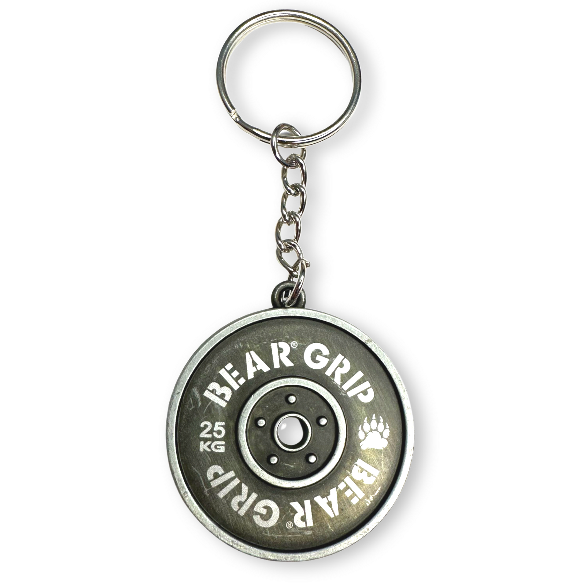 Key Ring (Weightlifting Plate) Silver