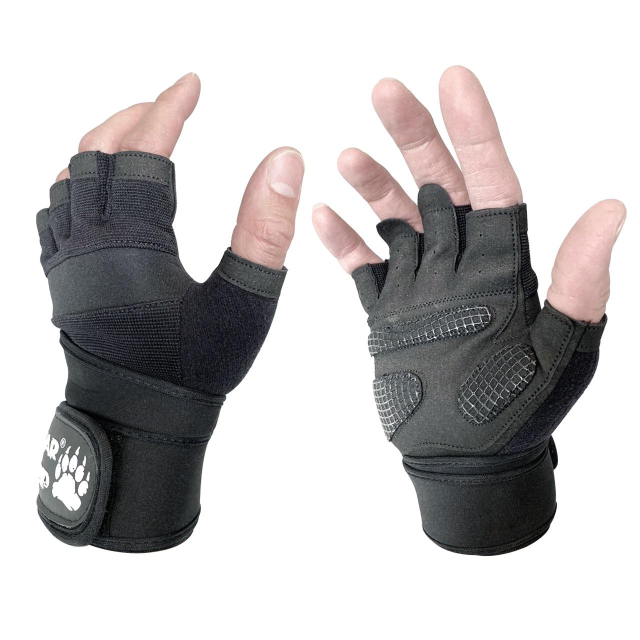 BEAR GRIP - weight lifting gloves with wrist support wraps