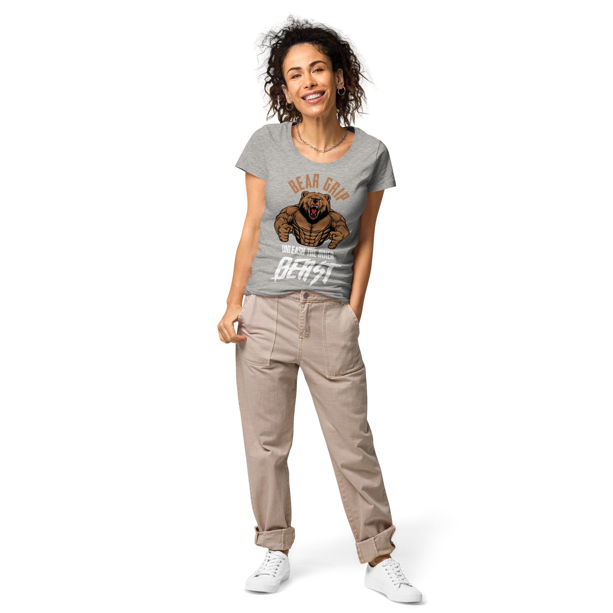 BEAR GRIP - Women’s basic organic t-shirt (Unleash The Inner Beast)